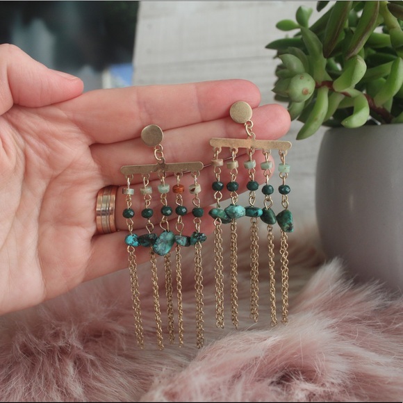 Katherine’s Boutique Jewelry - Fall Dangle Earrings with Turquoise and Jasper